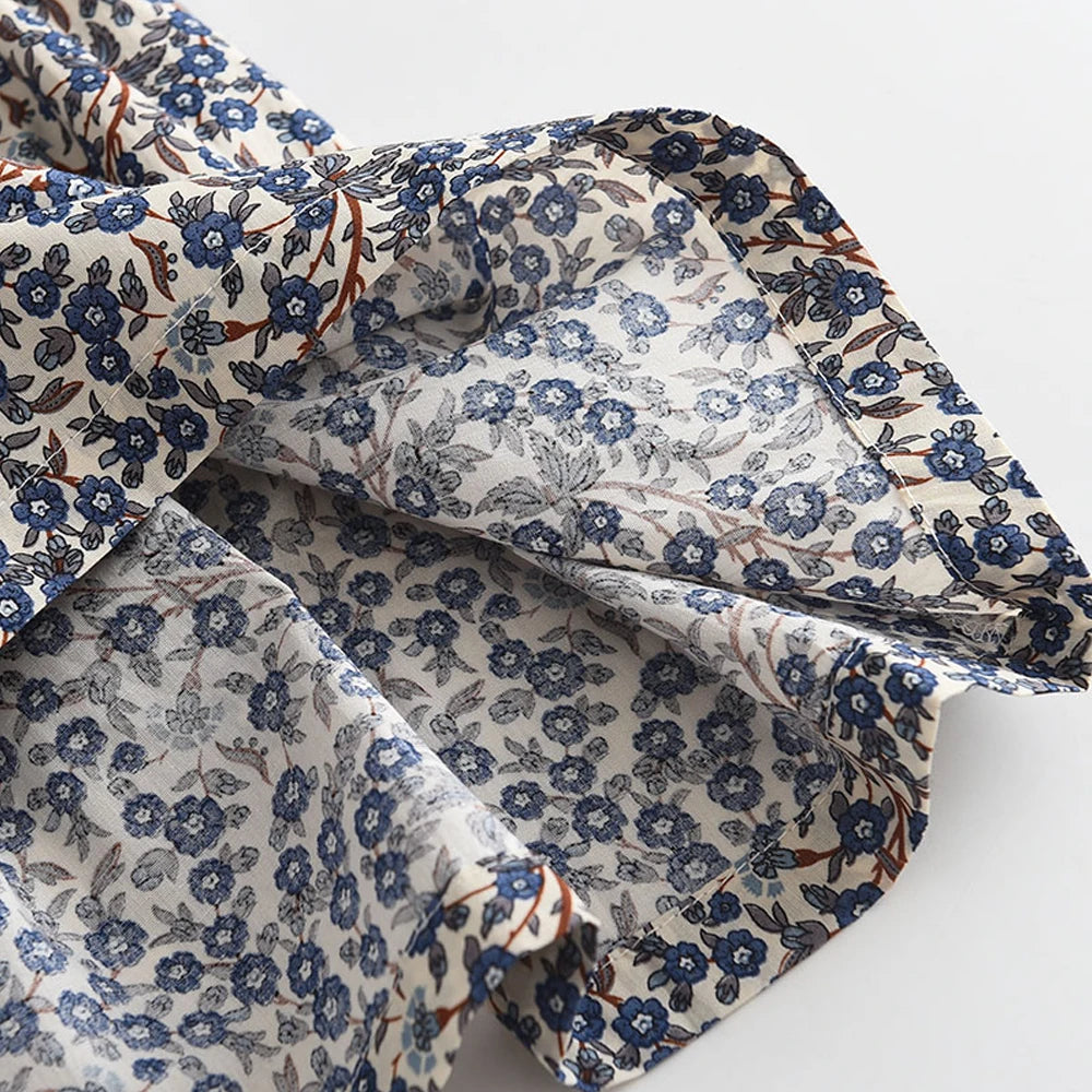 Blossom Belle – Long Sleeve Floral Princess Dress with Doll Collar for Girls