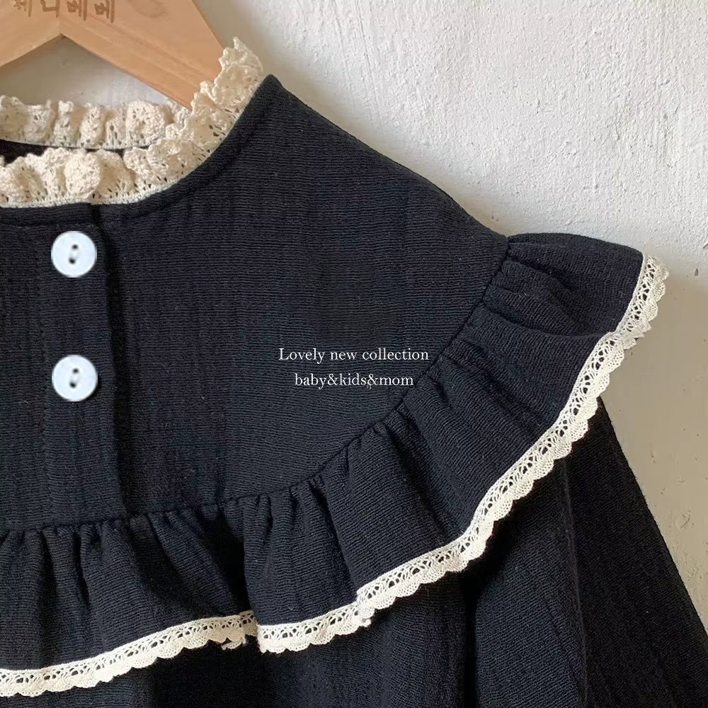 RoyalBloom – Lace Ruffle Romper for Baby Girls